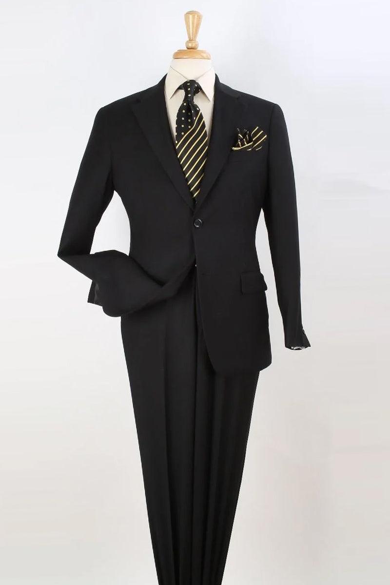 "Men's Apollo King Modern Fit 2B Two Piece Suit: Professional & Polished in Black" - Elegant Mensattire