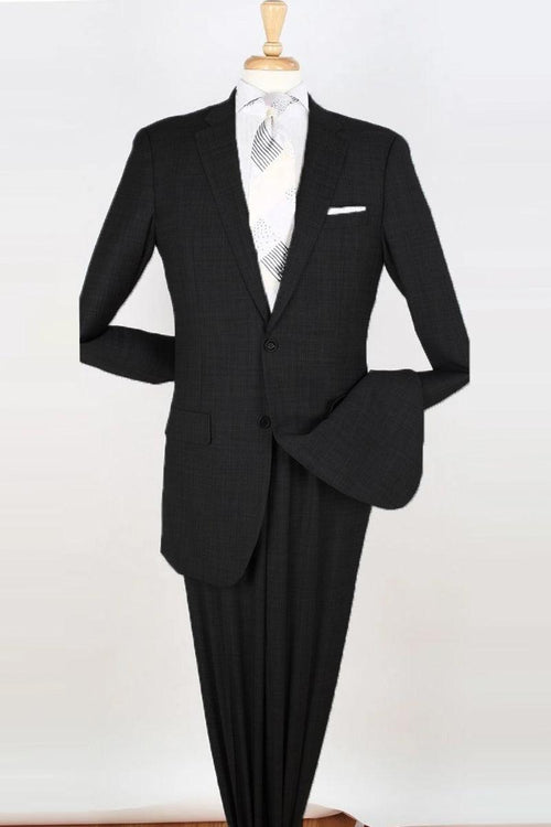 Men’s Black Wool Modern-Fit Suit by Apollo King:2-Button, Extra Long & Tall - Elegant Mensattire