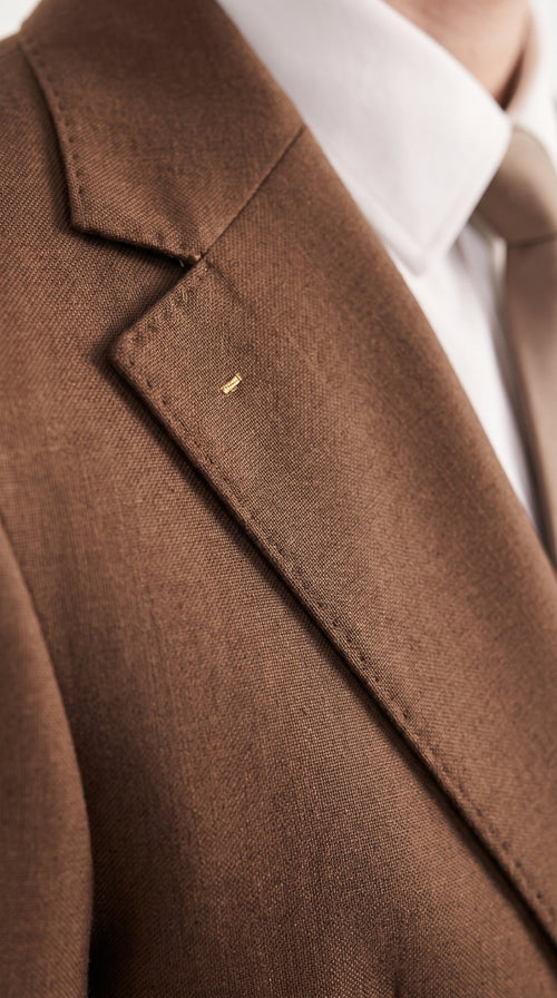 Mens Chestnut Brown 3-Piece Suit β Two-Button Wedding, Business and Formal Suit with Vest Modern Fit