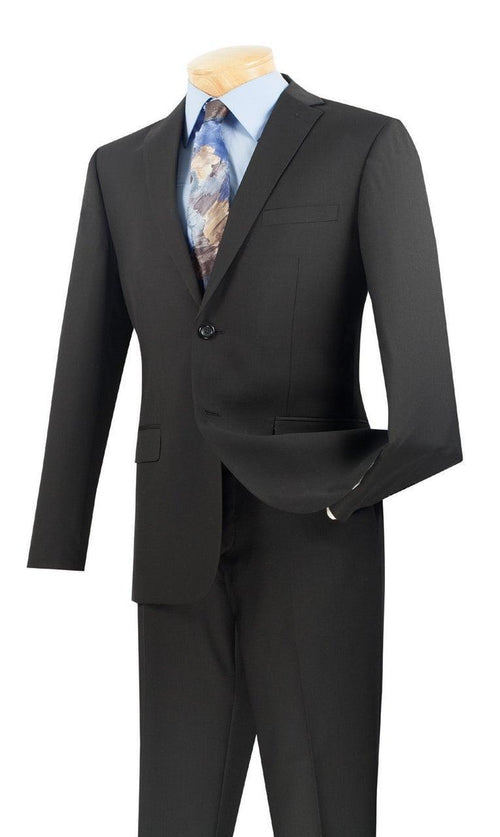 Men's Ultra Slim Fit suit 2 Piece-color Black by Vinci