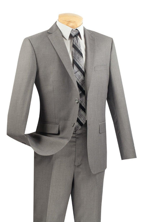 Men's Ultra Slim Fit suit 2 Piece -color Gray by Vinci