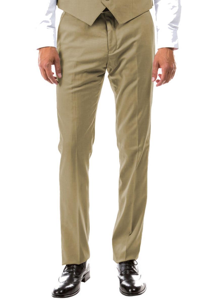 Men's Wool Suit Separate Pant - Tan by Zegarie - USA Men's Outlet – SuitUSA