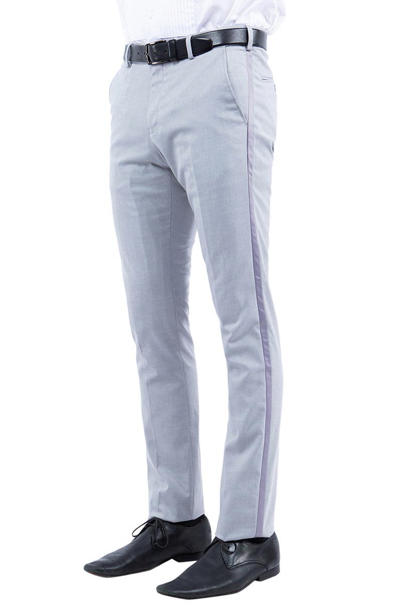 Men's Zegarie Modern Fit Flat Front Tuxedo Separates Pants in Light Grey - USA Men's Outlet – SuitUSA