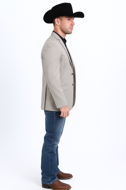 Saco Vaquero Western Blazer - Saco Para Hombre - Mens Double Button Western Beige Blazer