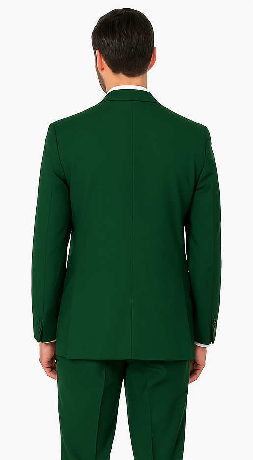 Mens 2 Button Classic Fit Basic Poplin Emerald Green Suit