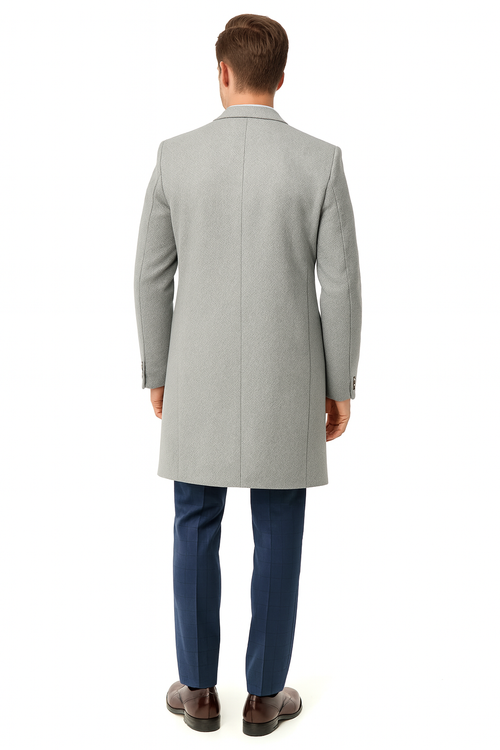 Mens Cobalt Blue Wool and Cashmere Car Coat Overcoat – Classic Winter Topcoat for Indigo Sapphire Color (light Navy Dark Royal)