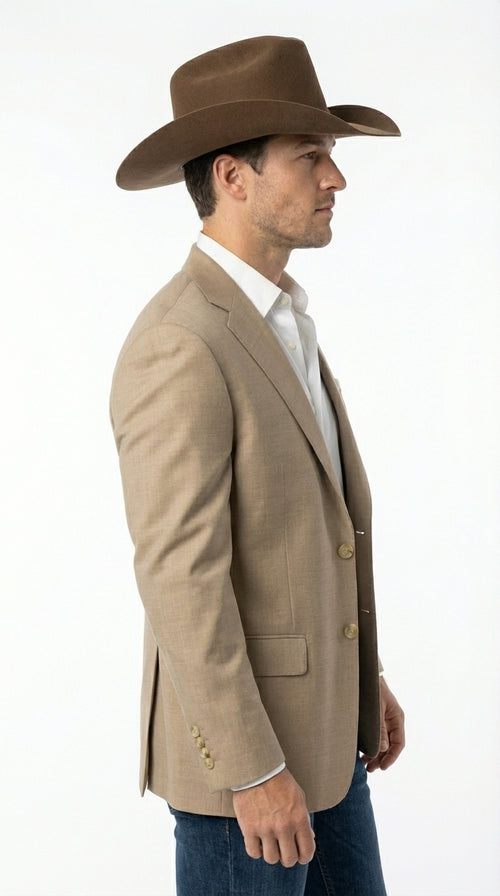 Mens Dark Tan Cowboy Western Blazer β Classic Western Style Sport Coat Casual Formal Jacket for Business Wedding Modern Fit