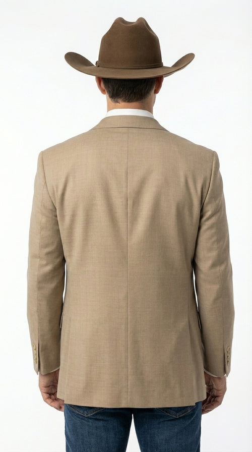 Mens Dark Tan Cowboy Western Blazer β Classic Western Style Sport Coat Casual Formal Jacket for Business Wedding Modern Fit