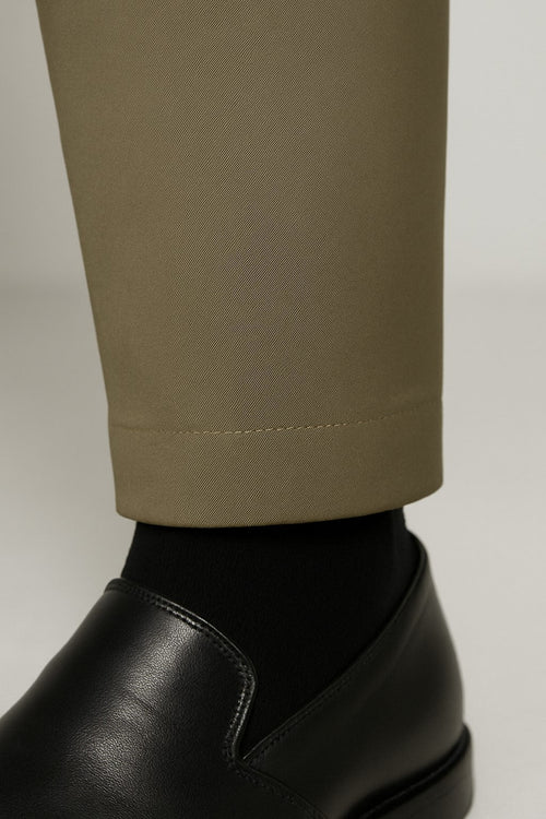 Mens Double Pleated Trousers - Double Pleated Dress Pants - Slacks Beige