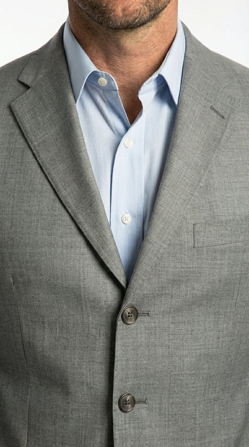 Mens Grey Western Three Button Blazer β Classic Cowboy Style Formal Jacket Business Casual Sport Coat