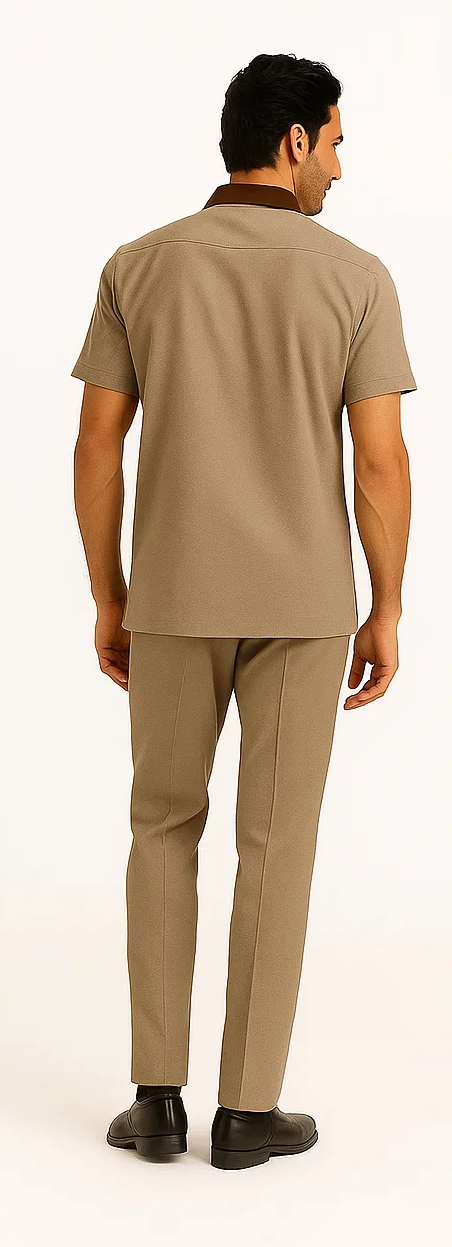 Men’s Houndstooth Walking Suit by Dreams by Zacchi – 2 Piece Lei sure Set in brown/tan - $99