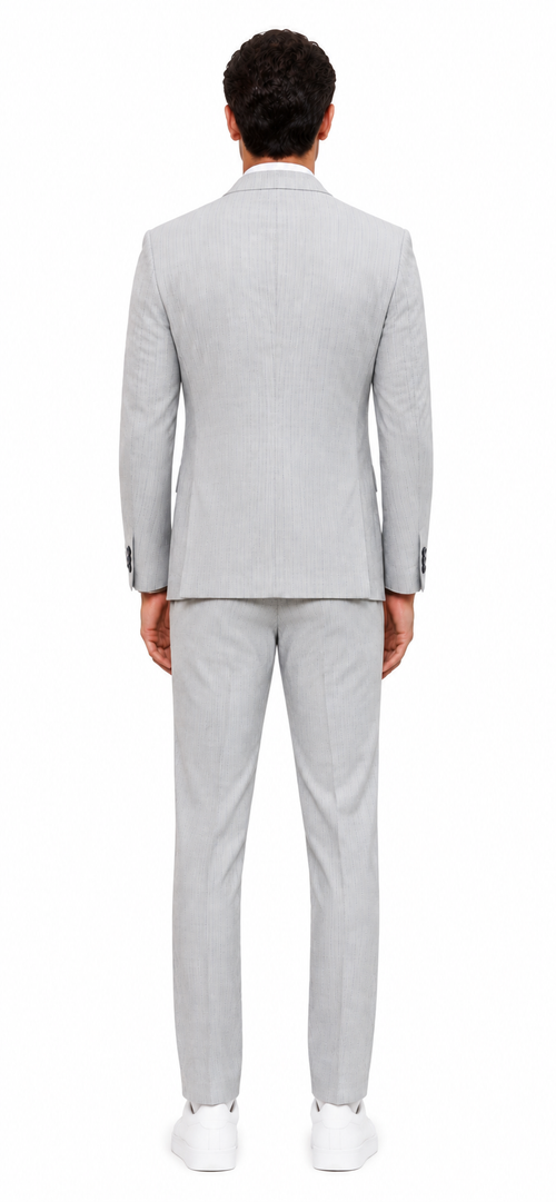 Mens Light Gray and Black Pinstripe 3 Piece Suit β Peaky Blinders Inspired Vintage Gangster 1920s Suit