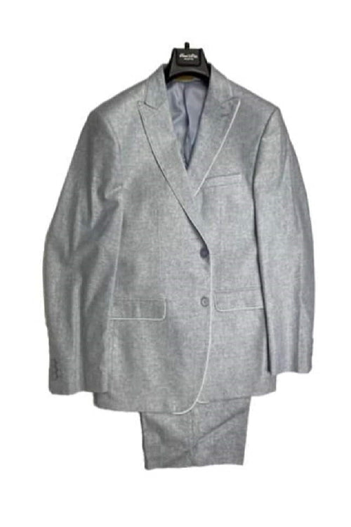 Mens Big and Tall Linen Suits - Light Grey - Gray Summer Fabric Suit