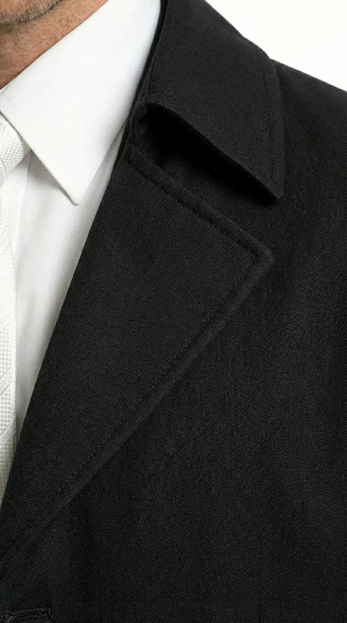 Men's Maxi Black Full Length Zoot Suit – Vintage Gangster Style Long Coat Formal Suit