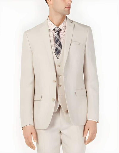 Linen Suit - Mens Summer Suits in Tan Beach Wedding 3 Piece Suit - Men's Tuxedo USA