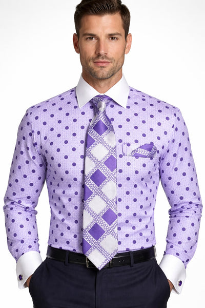 Polka Dot Dress Shirt - Purple