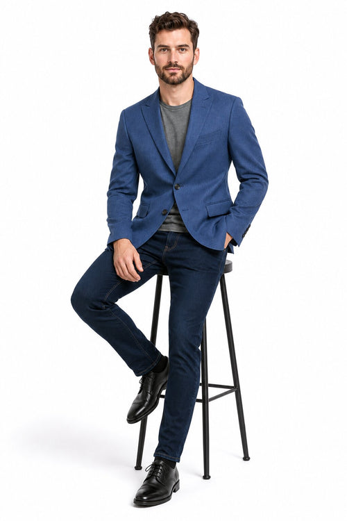 Zacchi Terri 73911 Mens Cobalt Blue Blazer β Slim Fit Stylish Formal & Party Wear Jacket