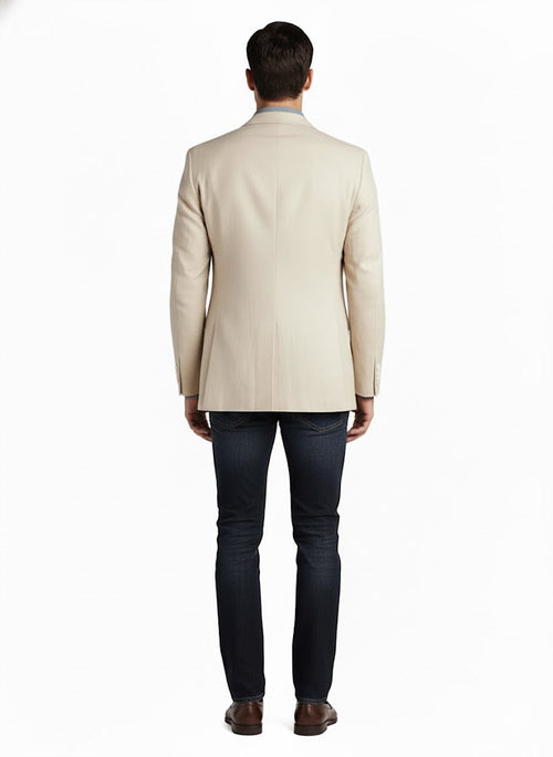 Men's Summer Blazer 2 Button Linen Classic Fit Sport Coat Tan mensusain