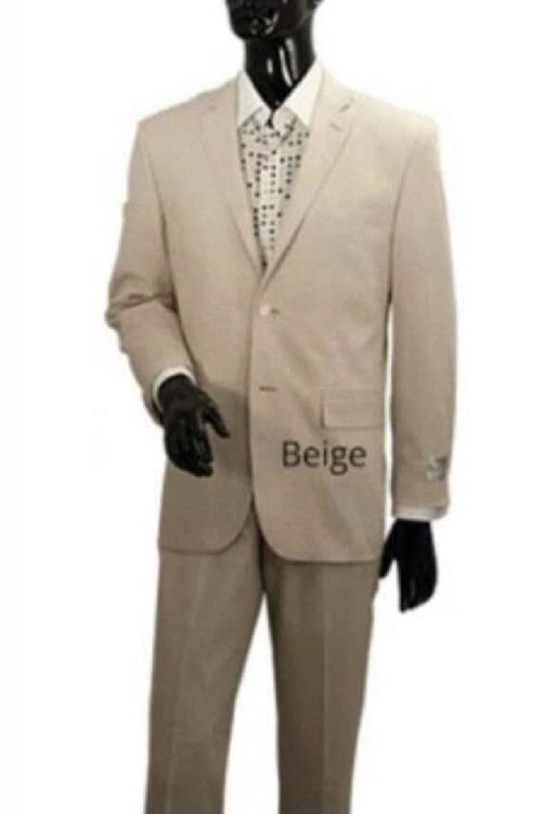 Mens Big and Tall Linen Suits - Light Tan Summer Fabric Suit