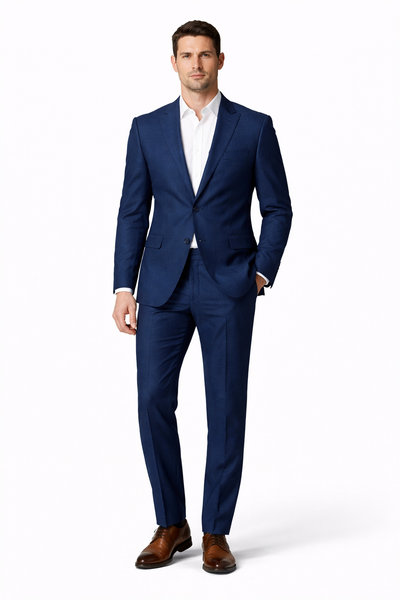 Men's Navy Linen Suit for Summer Weddings