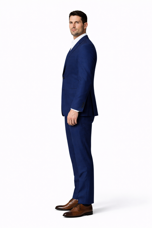 Men's Navy Linen Suit for Summer Weddings