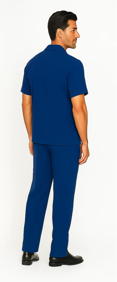 Mens Walking Suit in Color royal bue leisure suit casual Matching Shirt and Pants $99