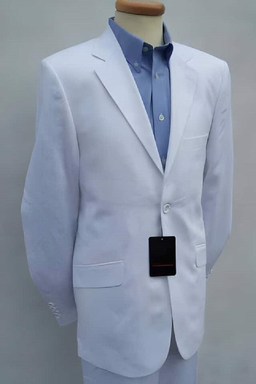 Mens Big and Tall Linen Suits -White Summer Fabric Suit