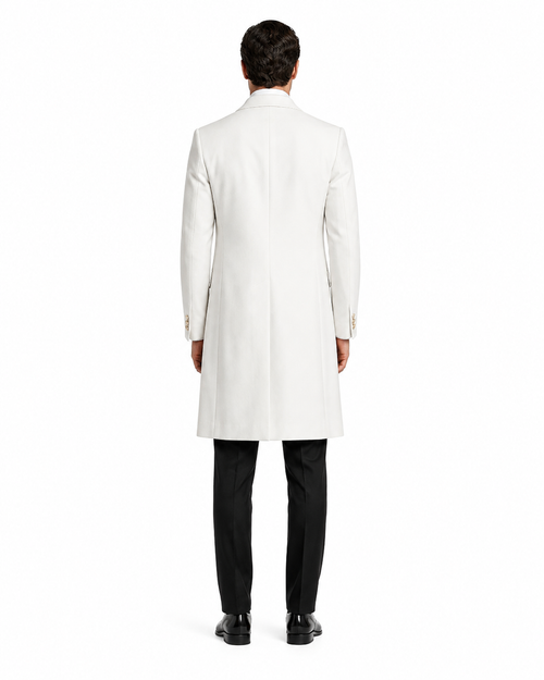 Mens White Velvet Victorian Tailcoat Tuxedo – Three Quarter Length Cutaway Stage And Wedding Jacket