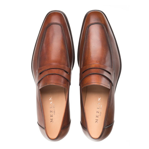 Mezlan Calfskin Penny Loafers Cognac (E20243)