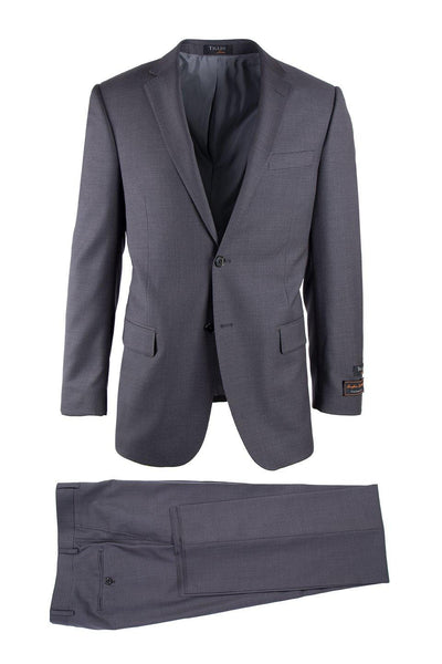 Tiglio Italian Suit - Real Wool Fabric Super 150's Novello Gray, Modern Fit Suit in Color Gray