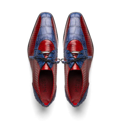 Marco Di Milano Moncalieri - Navy & Red Leather Loafers