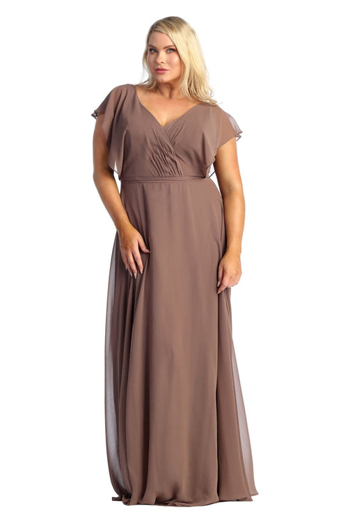 Plus Size Long Evening Gown Maxi Formal Dress for Women By May Queen MQ1917