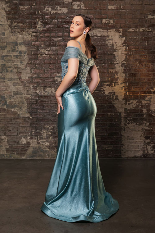 Mother Of The Bride Dress Off The Shoulder Sequin Gown By May Queen MQ2151-New Collection