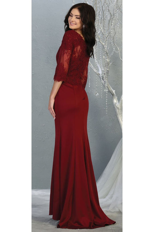 3/4 Sleeve Mother Of The Bride Dress Long Mermaid Gala Evening Gown