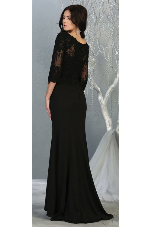 3/4 Sleeve Mother Of The Bride Dress Long Mermaid Gala Evening Gown