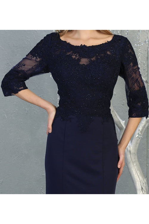 3/4 Sleeve Mother Of The Bride Dress Long Mermaid Gala Evening Gown