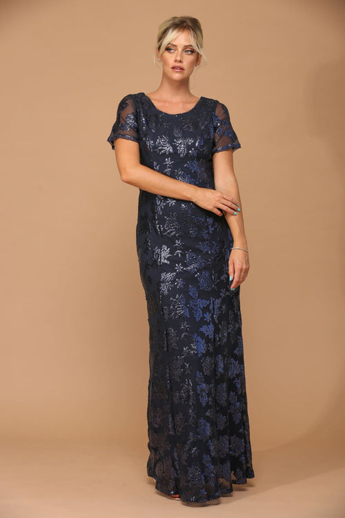Mother-of-the-Bride Short Sleeve Formal Evening Dress by Eva USA 3456