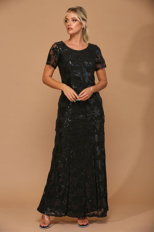Mother-of-the-Bride Short Sleeve Formal Evening Dress by Eva USA 3456