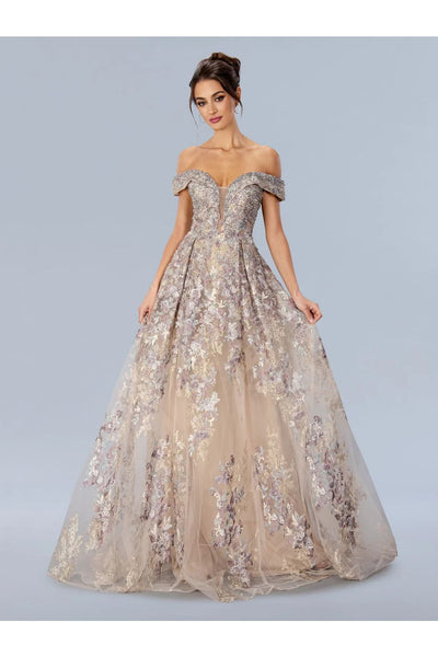 Multi Color Ball Gown Floral Prom Evening Dress Stella Couture 24327