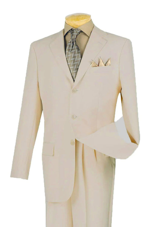 Mens Classic 3 Button Regular Fit Suit in Tan by Fortino Landi