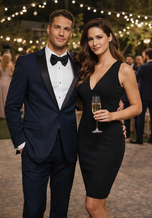 Navy Blue Slim Fit Tuxedo with Peak Framed Lapel – Wedding & Prom