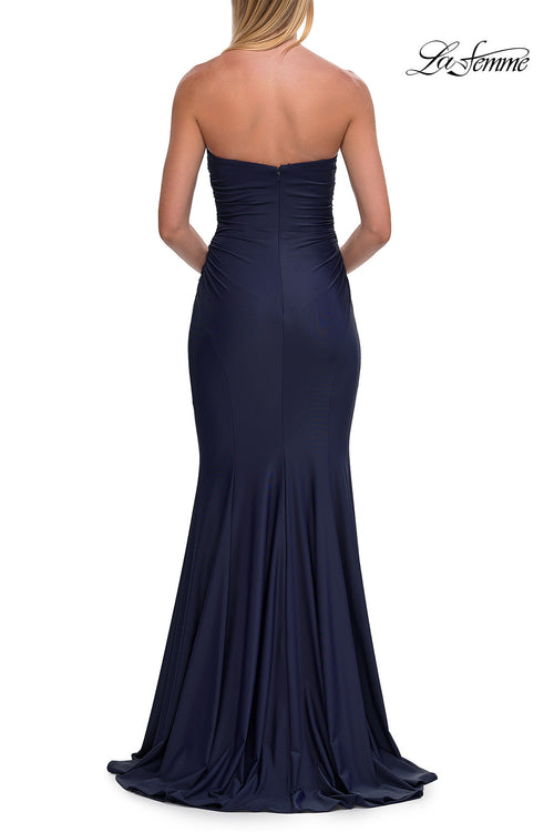 La Femme 33403 Semi Sweetheart Ruched Waist Gown