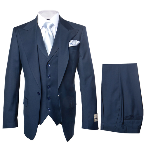 Navy Single Breast Lapel by Rossiman