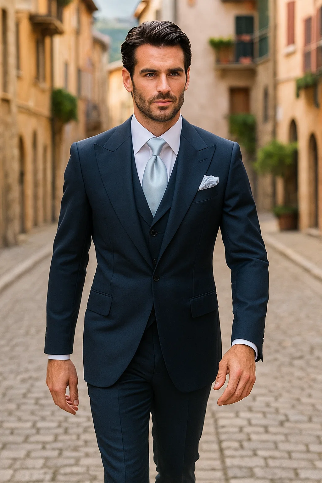Navy Single Breast Lapel by Rossiman