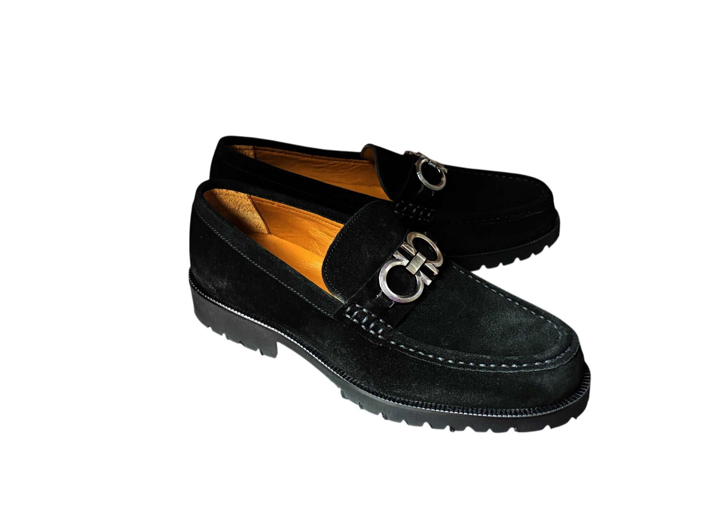 P041 Newport- Black Bit Suede Loafer – SuitUSA