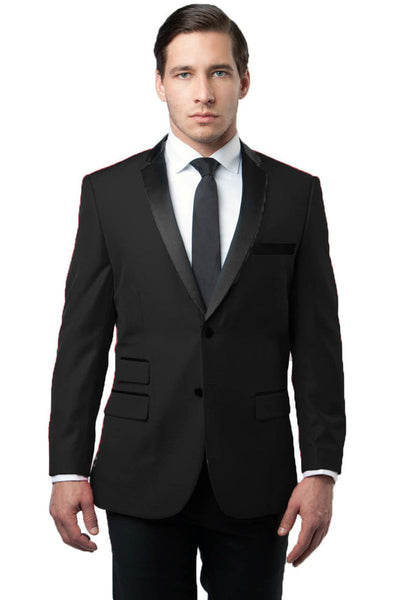 Men's Slim Fit Black Tuxedo Jacket with Notch Lapel