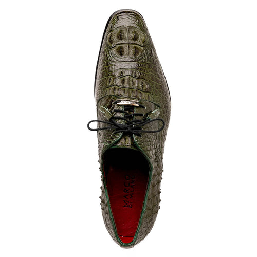 Marco Di Milano Nilo Nile Crocodile Derby Green Shoe