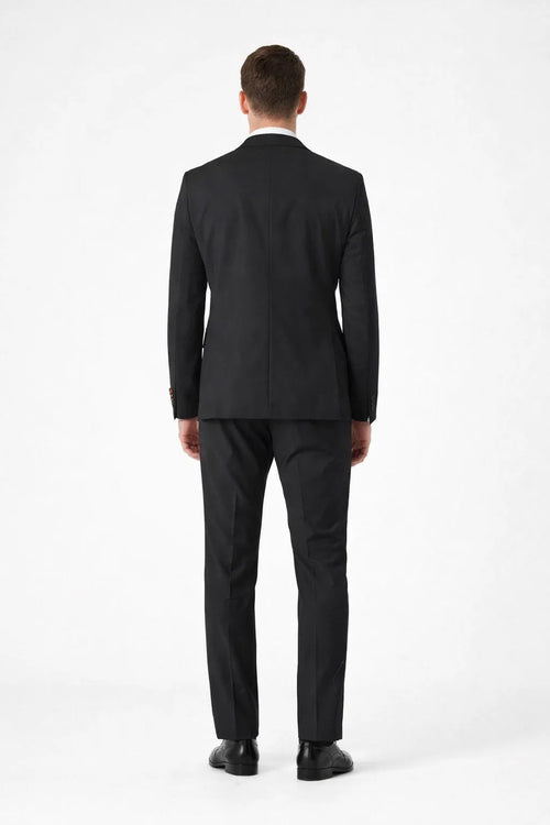Novello Black, Modern Fit, Pure Wool Suit by Tiglio Luxe