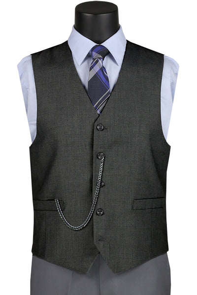 Grey Men's Suit Vest - Basic Style for Formal Wear by Vinci