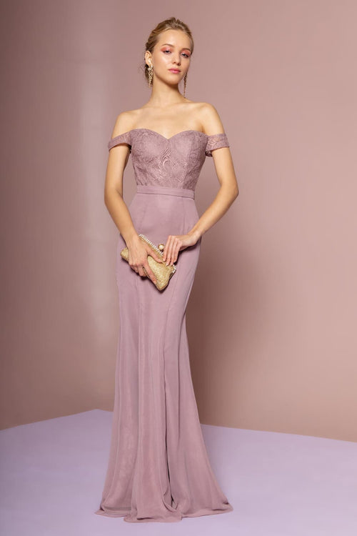 Off-Shoulder Lace Formal Gown by Elizabeth KGL2697